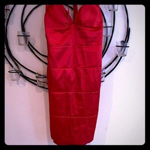 Mystic Red Halter Cocktail Dress
